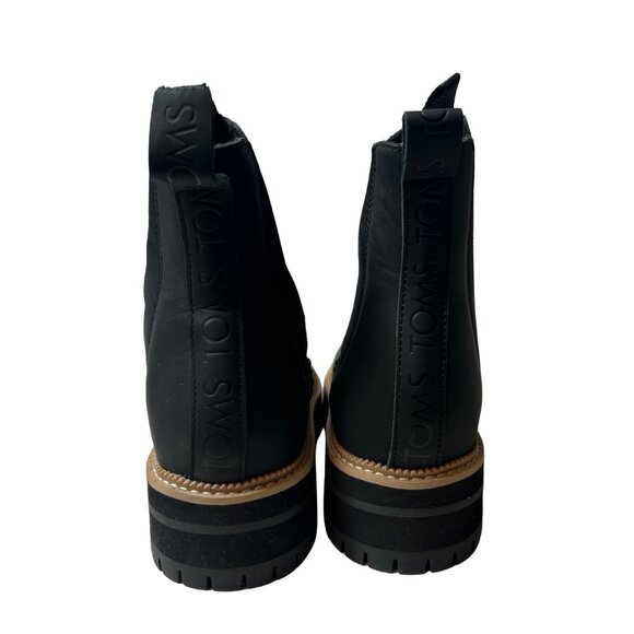 TOMS Women’s Black Dakota Leather Ankle Boots – Size 7.5 - Picture 3 of 5